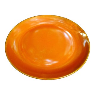 1930 Catalina Island Pottery Red Clay Monumental Charger Toyon Red 18" For Sale