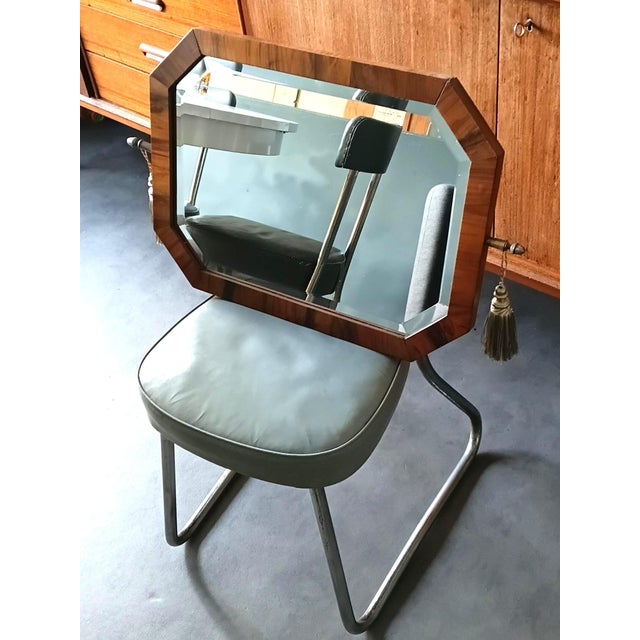 Brown Rare and Authentic Large Art Deco Mirror. For Sale - Image 8 of 8