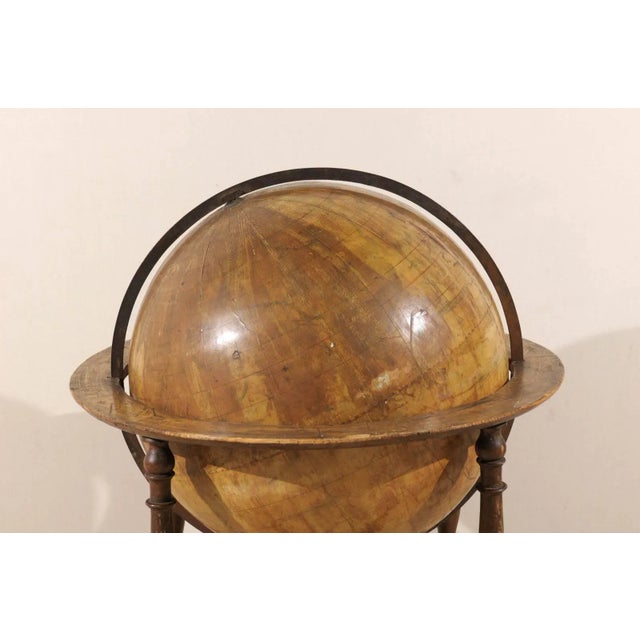 Italian 19th Century Italian Heavily Foxed Globe on Wood Stand For Sale - Image 3 of 10