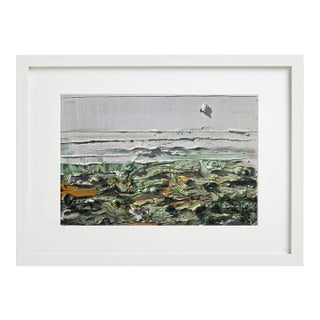 Framed Contemporary Abstract Landscape Painting / Seascape / Earth Color Palette / Natural Tones For Sale