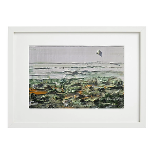 Framed Contemporary Abstract Landscape Painting / Seascape / Earth Color Palette / Natural Tones