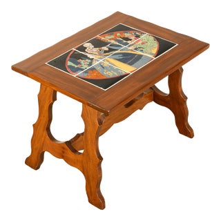 Antique Mission Catalina Monterrey California Tile Top Walnut Coffee Table 1930 For Sale