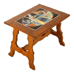 Antique Mission Catalina Monterrey California Tile Top Walnut Coffee Table 1930