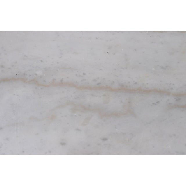 French Marble Top Faux Bamboo Side Table For Sale - Image 9 of 9