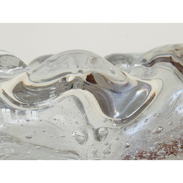 Transparent 1920’s Italian Blown Glass Bowl Attributed to Ercole Barovier For Sale - Image 8 of 13