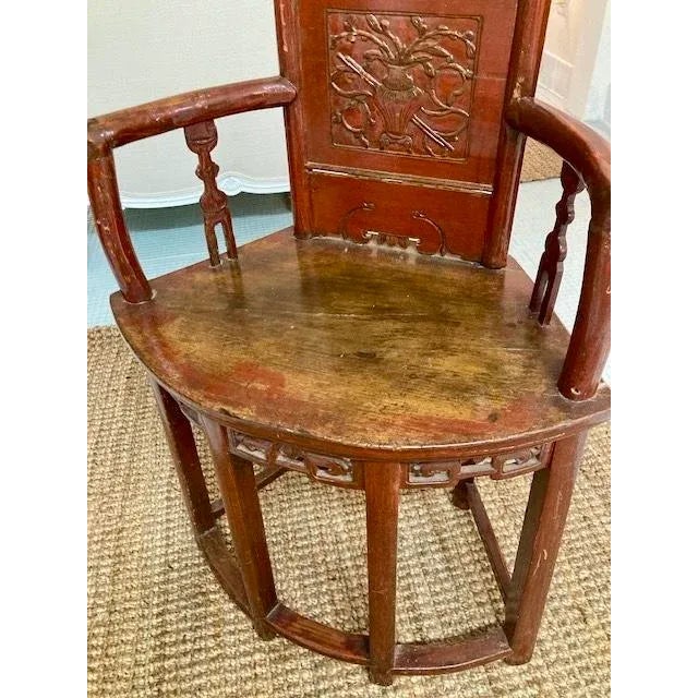 Wood Chinese Qing Dynasty Corner Chair For Sale - Image 7 of 10