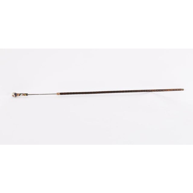 Blue Antique French Gold Plate and Porcelain Walking Sword Stick, 1800s For Sale - Image 8 of 18