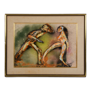 Framed Signed J. Akston "Bloody Mary, 1973" Mixed Media on Board