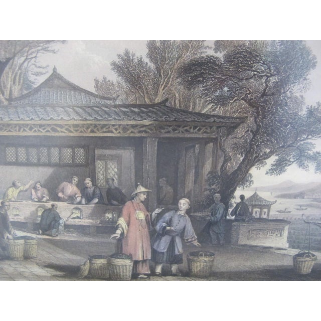 Thomas Allom 19thc Hand Colored Engraving Chinese Culture & Preparation of Tea For Sale - Image 4 of 8