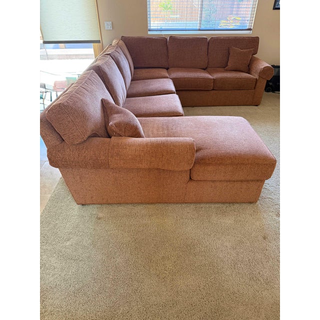 Love this sectional! The 40" deep cushions make It cozy enough to curl up on and firm yet comfortable. No pets, smoke or...