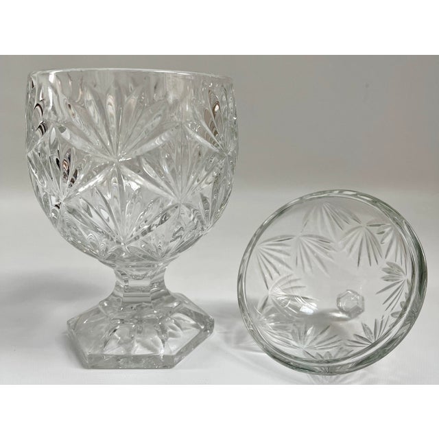 Glass French Vintage Easter Egg-Shaped Crystal Lidded Candy or Nut Dish For Sale - Image 7 of 8