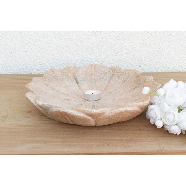 Stone Blush Pink Stone Lotus Flower For Sale - Image 7 of 9