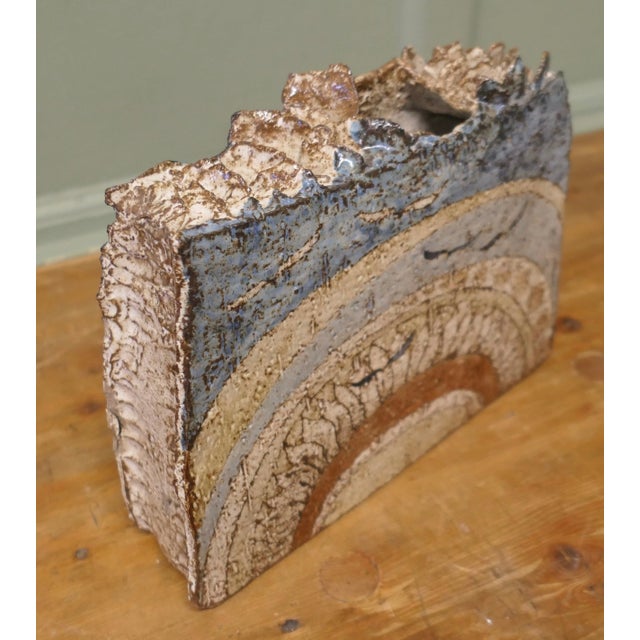 French Studio Art Slab Vase from Saint Emilion, 1980 For Sale - Image 6 of 7
