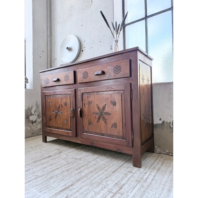 Brown Folk Art Jam Cupboard from Savoyard, 1950s For Sale - Image 8 of 18