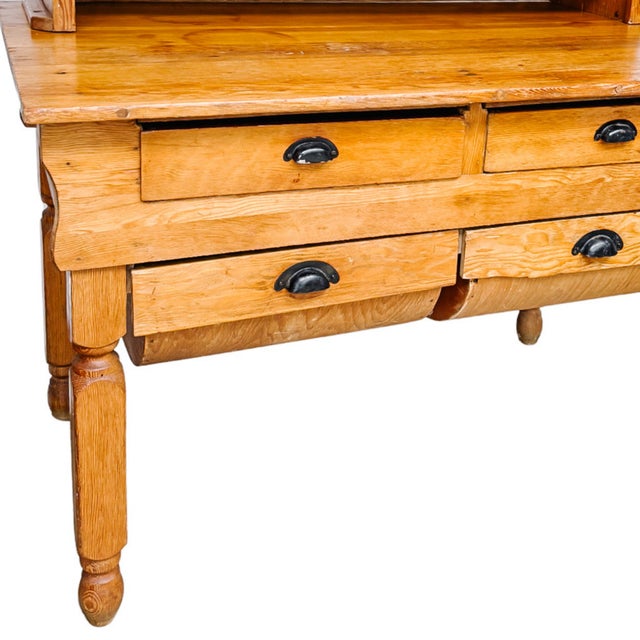 Antique American Primitive Handmade Pine Possum Belly Baker's Cabinet For Sale - Image 13 of 16