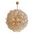Transparent and Gold Lotus Murano Style Glass Sputnik Chandelier For Sale
