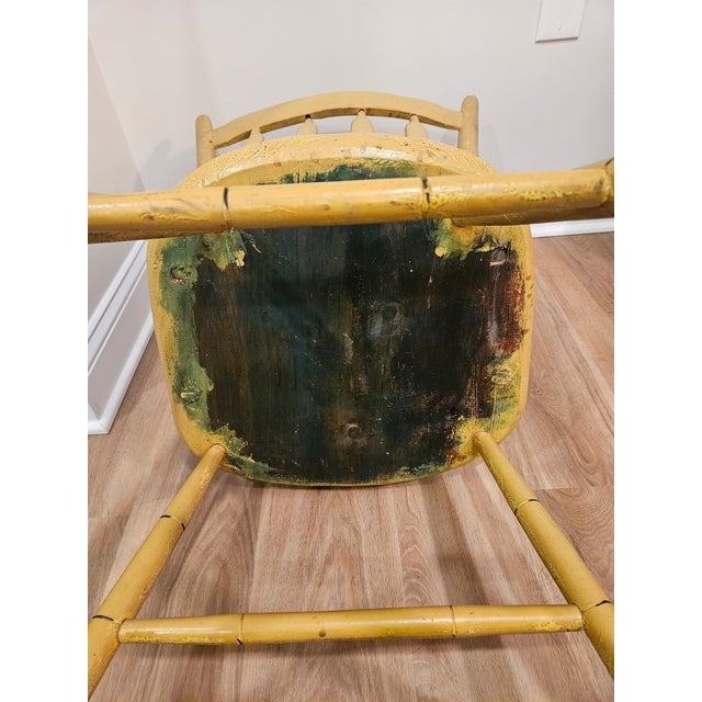 Yellow Rare 19th Century Ochre Painted Comb Back Windsor For Sale - Image 8 of 10
