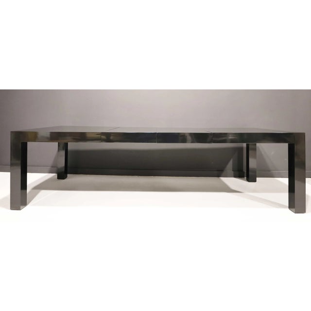 Mid 20th Century Black Lacquer Parsons Style Dining Table Attributed to Milo Baughman For Sale In Dallas - Image 6 of 8