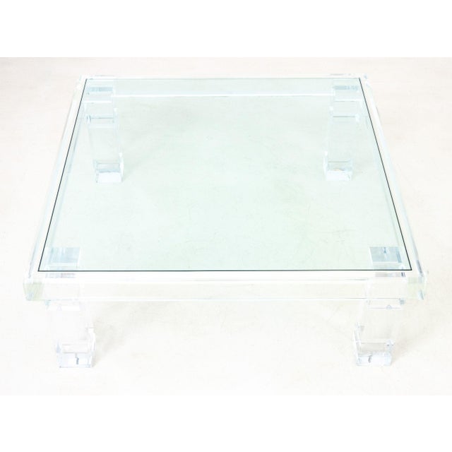 Late 20th Century Merritt-Emanuel Ltd. Glass & Acrylic Coffee Table For Sale - Image 4 of 7