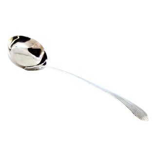 Silver Soup Ladle with Reed Style Handle For Sale