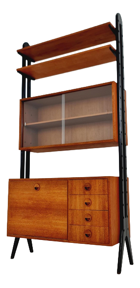 Mid-Century Danish Freestanding Bookshelf System in Teak by Bengt Ruda, 1960s