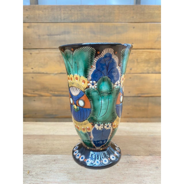Vase in Glazed and Enameled Terracotta with Chrutmuster from Thun, Switzerland, 1890s For Sale - Image 13 of 18