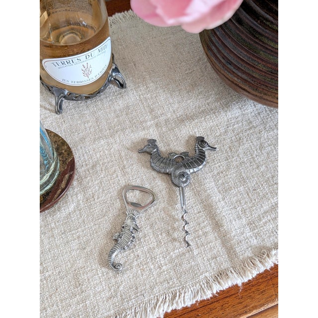 Pewter Seahorse Bottle Openers by Just Andersen, 1930s, Set of 2 For Sale - Image 10 of 11