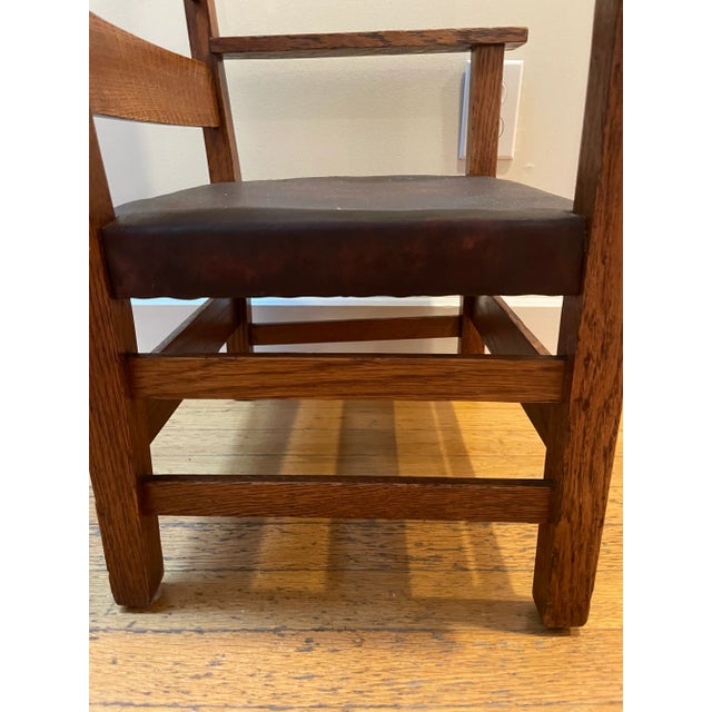 Animal Skin Gustave Stickley Children's Arts & Crafts Chair For Sale - Image 7 of 12