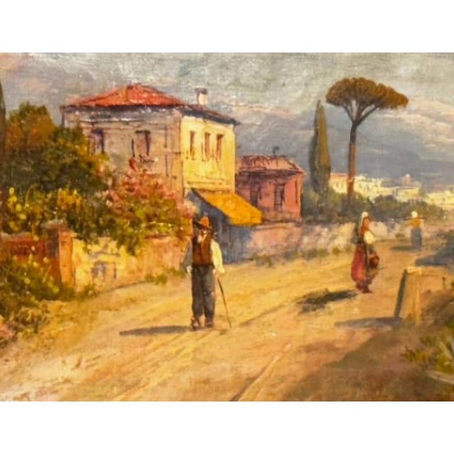 Title: Italian Countryside Road Scene – Attributed and signed to Pietro Toretti (Early 20th Century) Medium: Oil on canvas...