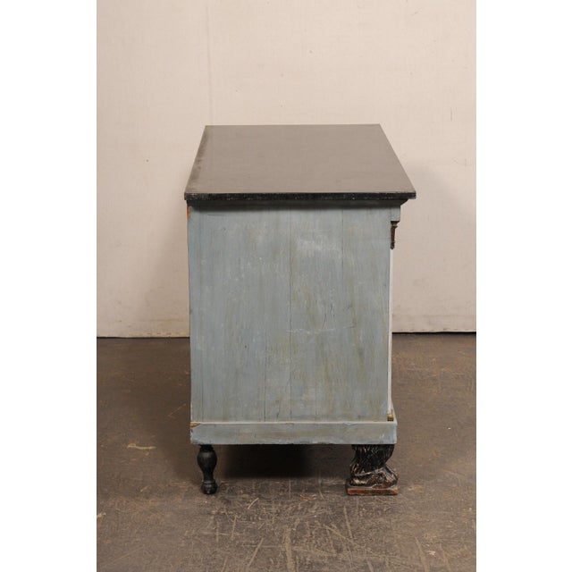 Dove Gray 19th Century French Neoclassical Commode W/ Paw Front Feet For Sale - Image 8 of 11