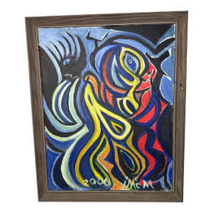 Early 20th Century Vintage Abstract Painting by Listed Artist John McMahon's ~Framed, Framed