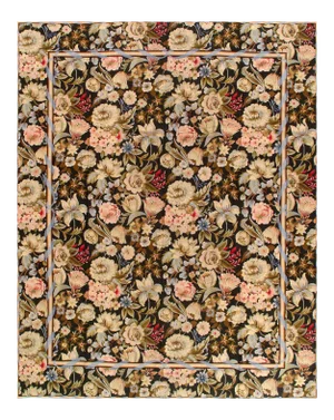 Hand-Woven Wool French Aubusson Rug 7'8'' X 9'11''