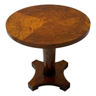 Art Deco Swedish Walnut Veneer Side Table, 1930s For Sale