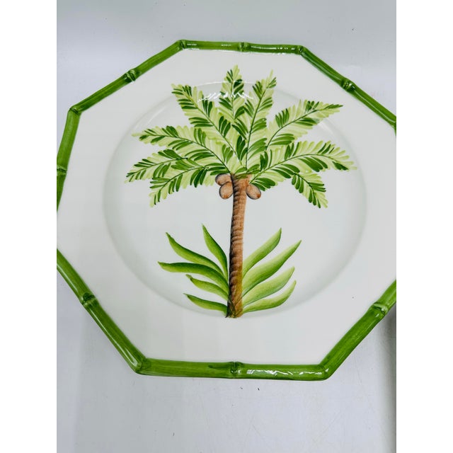 Ceramic Vintage Italian Palm Tree Plates, a Pair For Sale - Image 7 of 7