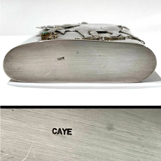 Montana Moose Hand-Forged Sterling Silver and Diamond Flask by Carol Helvey-Woolsey For Sale - Image 11 of 13