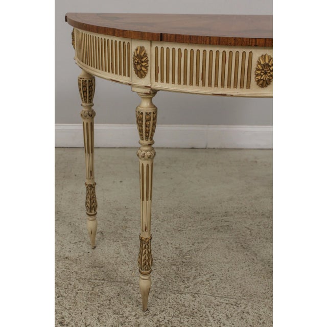 Traditional Ej Victor Adams Style Inlaid Console Table For Sale - Image 3 of 13