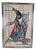 Vintage Framed Embroidered Harp Player Wall Art Tapestry, 1970s For Sale