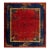 1920s Red Floral Antique Chinese Art Deco Rug 9' X 9'9'' Handknotted Wool Carpet For Sale
