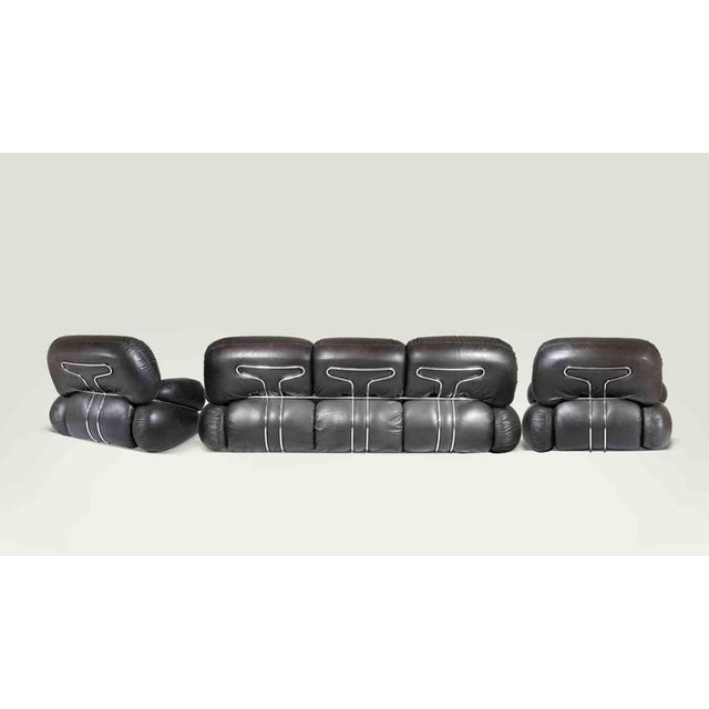 Black Vintage Space Age Okay Sofa Set by Adriano Piazzesi, 1970s, Set of 3 For Sale - Image 8 of 10