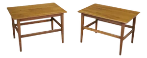 Mid 20th Century Pair of Mid-Century Walnut End Tables - 2 Pieces