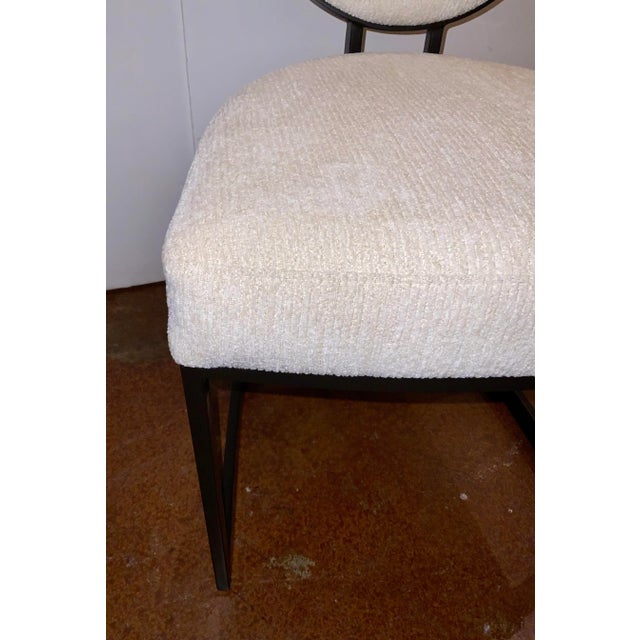 2020s Caracole Modern Cream Chenille La Lune Side Chair For Sale - Image 5 of 5