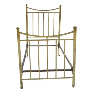Antique Bed in Gilt Brass, 1890s For Sale