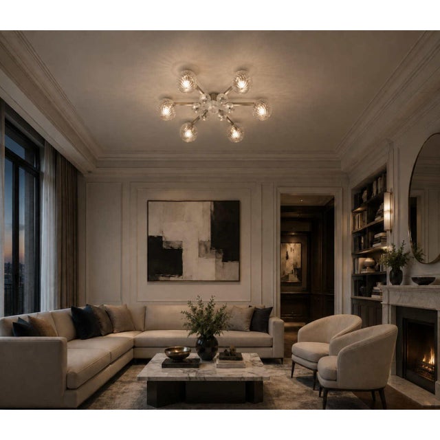 Metal 21st Century Modern Flush Mount by Fabio Ltd For Sale - Image 7 of 7
