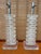 A Pair of Vintage Mid Century Modern Stacked Lucite Blocks Table Lamps in the Karl Springer Style. Circa 1970s For Sale - Image 11 of 17