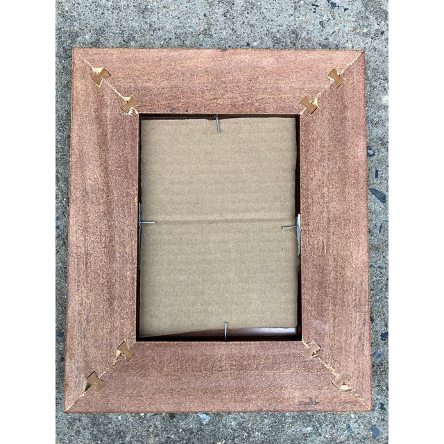 1970’s Original Abstract Small Pastel Drawing Wide Wood Frame Signed For Sale - Image 4 of 4