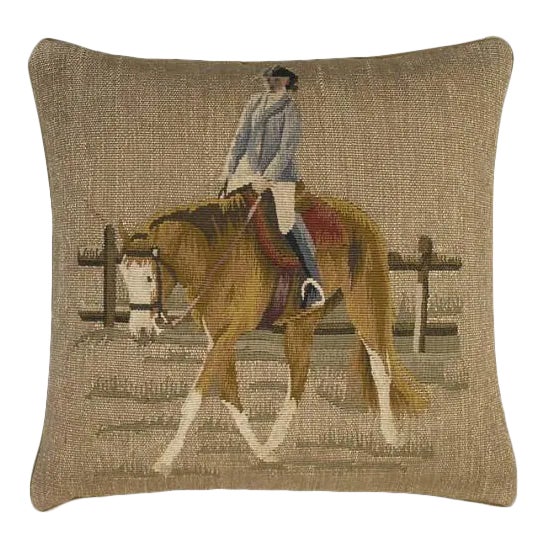 Aubusson Equestrian Throw Pillow For Sale