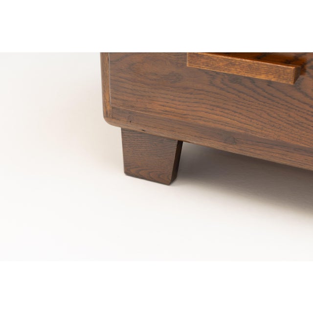 Wood Art Deco Style Oak Chest, 1950 For Sale - Image 7 of 8