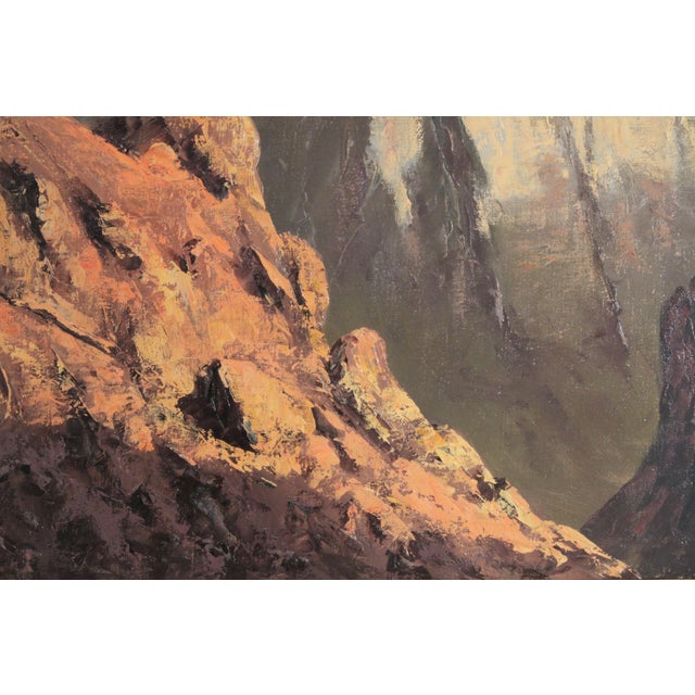 Wood Red Rock Painting by Segundo Huertas (1923-2010) For Sale - Image 7 of 11