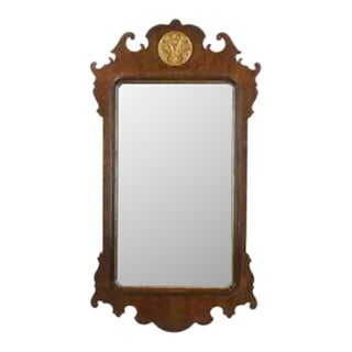 Henredon Mahogany Chippendale Aston Court Large Mirror Gold Gilt Shell For Sale