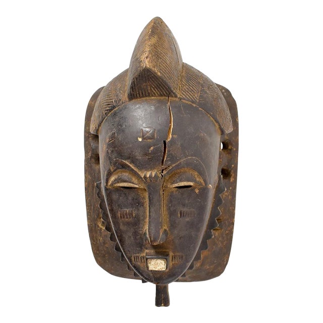 Early 20th Century Yaure Baule Portrait Mask Cote d'Ivoire For Sale